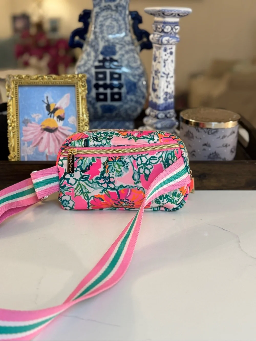 🩷 NWOT LILLY PULITIZER PRINTED BELT BAG AND SOLEIL PINK PERFECT POPPY!!